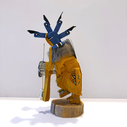 Native American Navajo Kokopelli Kachina Doll / Gold