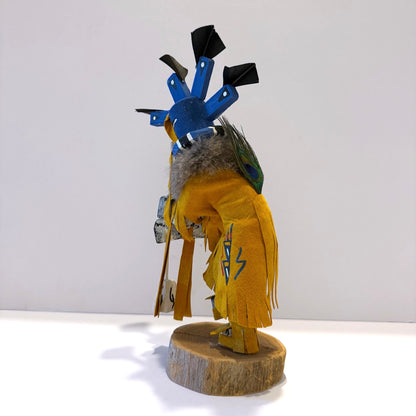 Native American Navajo Kokopelli Kachina Doll / Gold