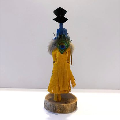 Native American Navajo Kokopelli Kachina Doll / Gold