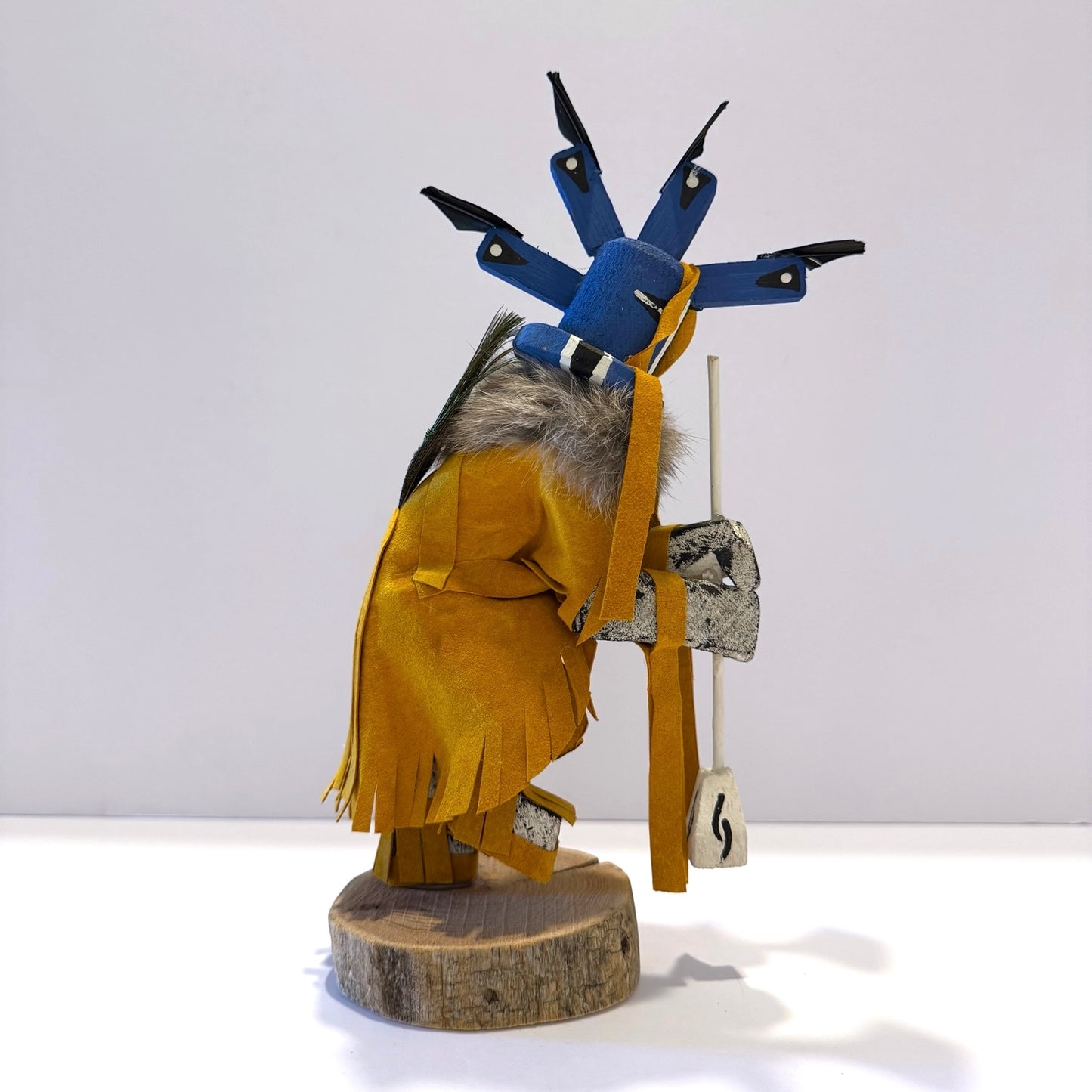 Native American Navajo Kokopelli Kachina Doll / Gold