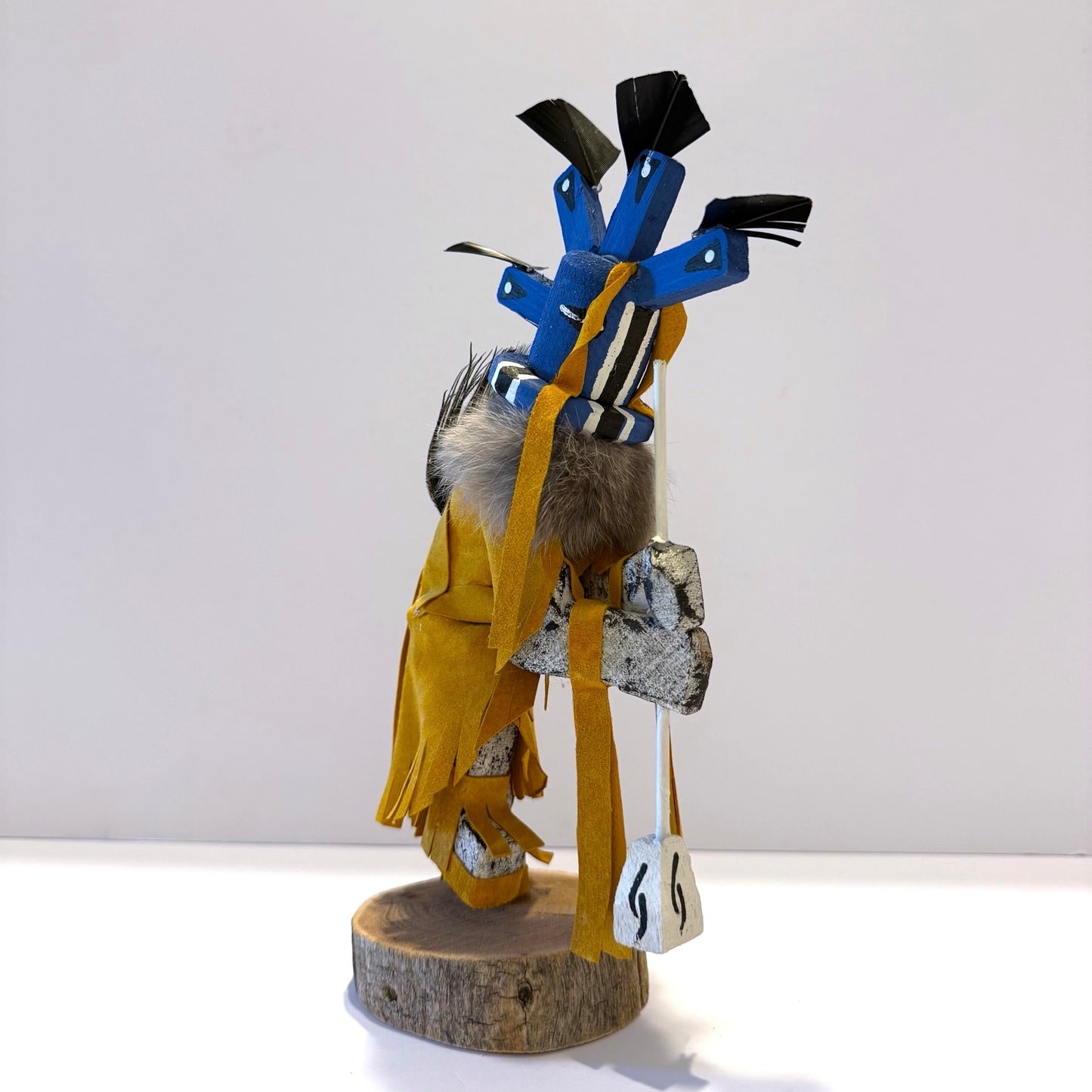 Native American Navajo Kokopelli Kachina Doll / Gold