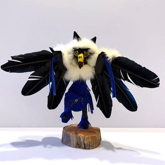 Native American Navajo Raven Kachina Doll / Blue
