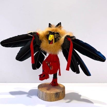Native American Navajo Raven Kachina Doll / Red