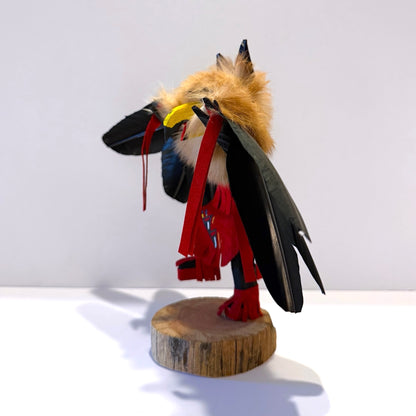 Native American Navajo Raven Kachina Doll / Red