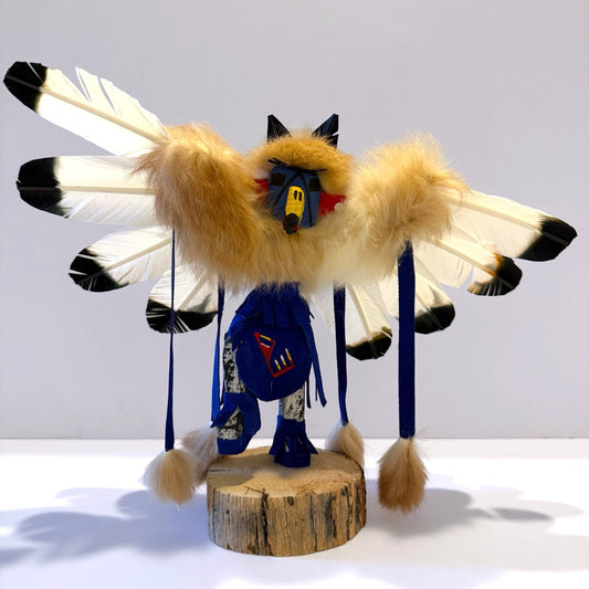 Native American Navajo Eagle Kachina Doll / Blue2
