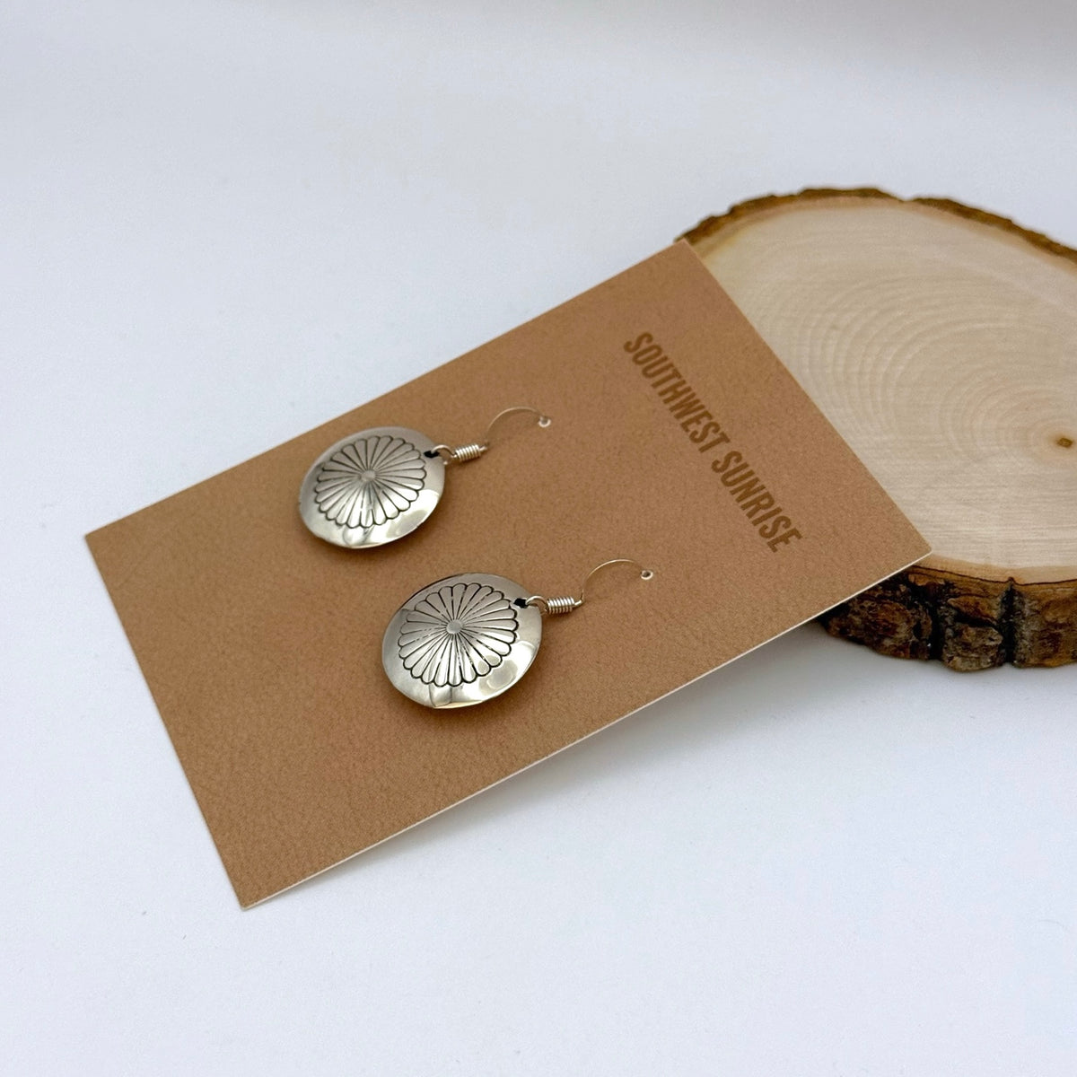 スタンプワークシルバーダングルピアス