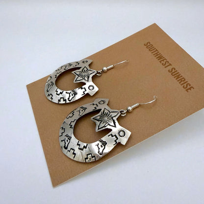 スタンプワークホースシュー ダングルピアス