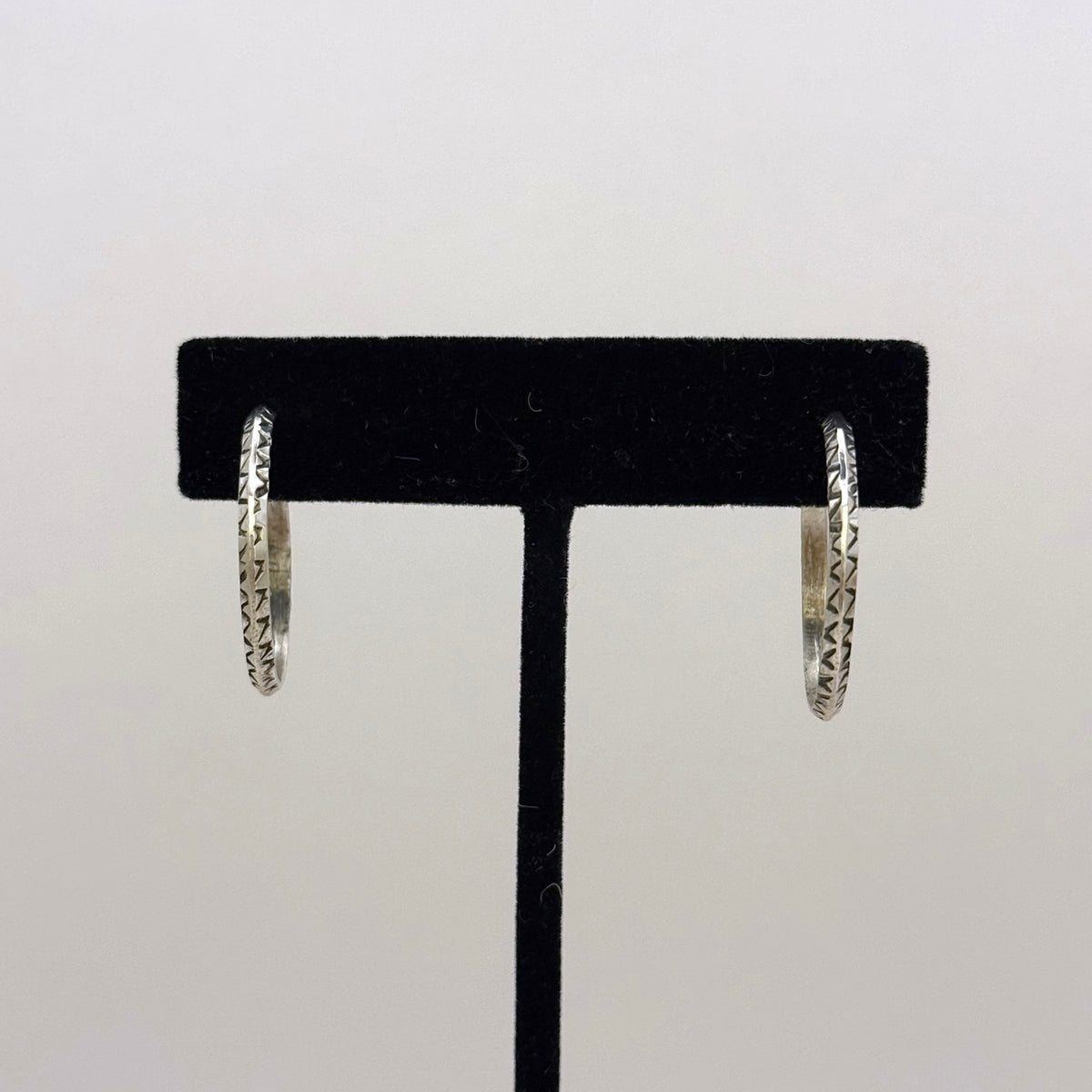 Stamped Hoop Earrings 1"