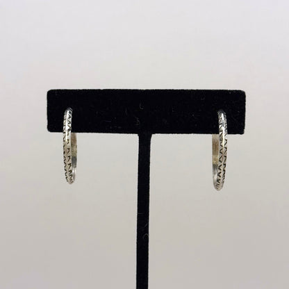 Stamped Hoop Earrings 1"