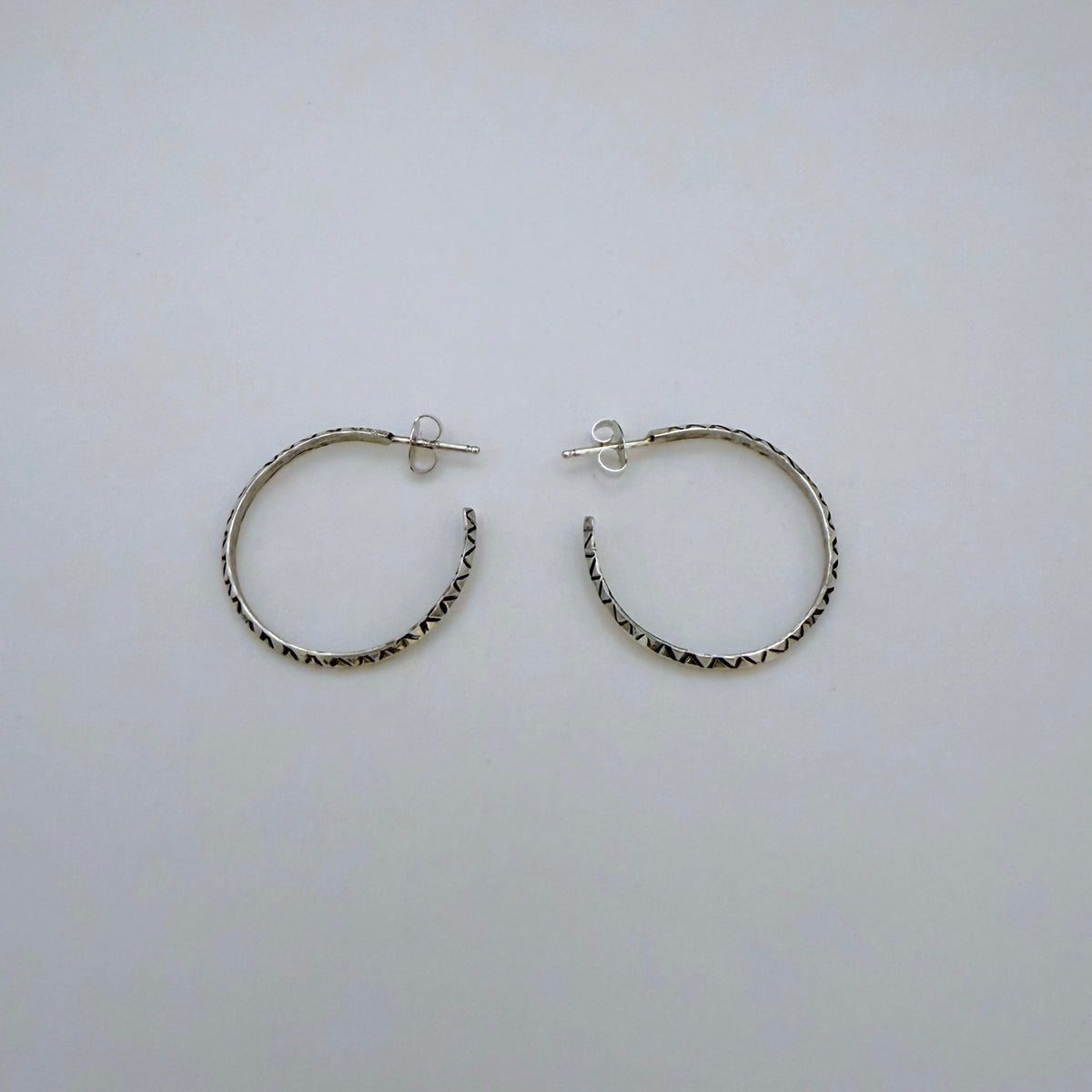 Stamped Hoop Earrings 1"