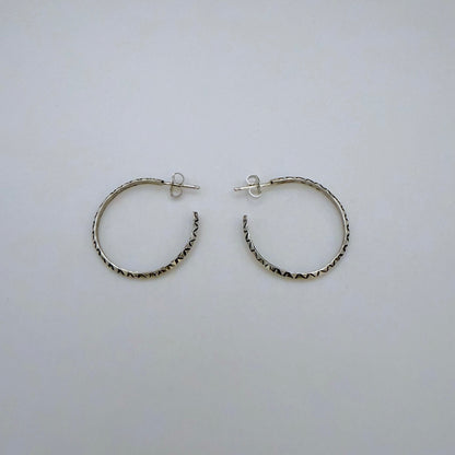 Stamped Hoop Earrings 1"