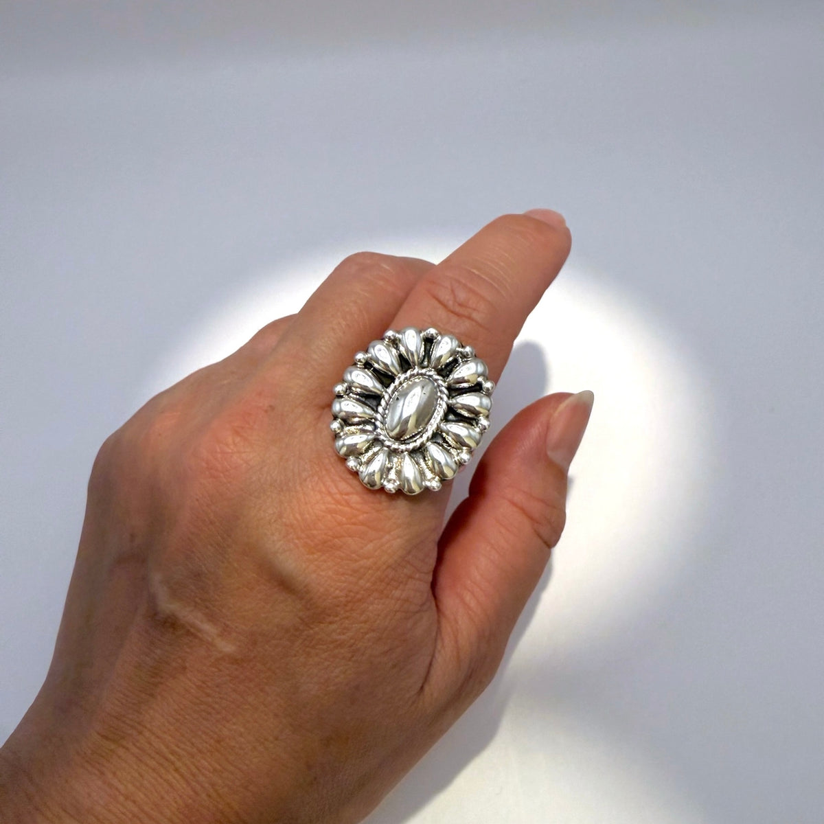 Sterling Silver Cluster Ring Size 11.5