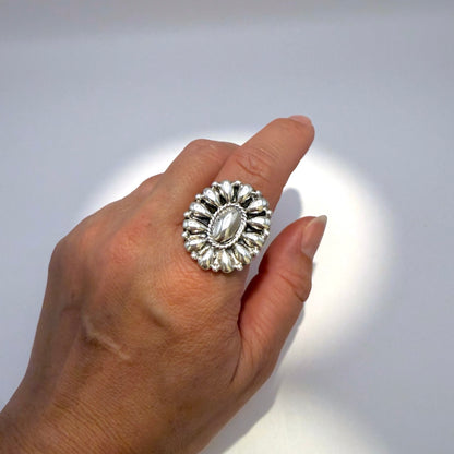 Sterling Silver Cluster Ring Size 11.5