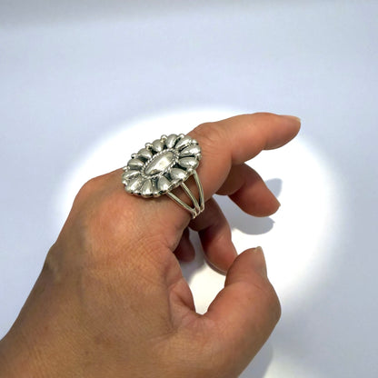 Sterling Silver Cluster Ring Size 11.5