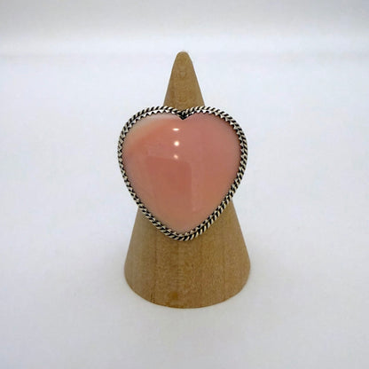 Pink Conch Heart Ring Size 7.5