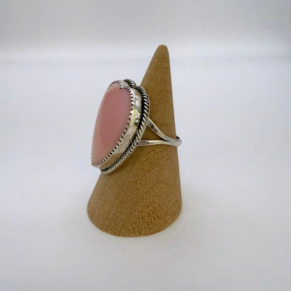 Pink Conch Heart Ring Size 7.5