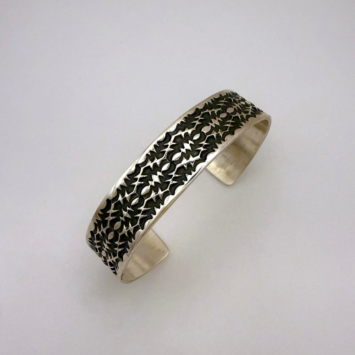 Stamped Sterling Silver Cuff Bracelet By Sunshine Reeves 5"