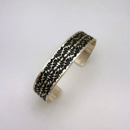 Stamped Sterling Silver Cuff Bracelet By Sunshine Reeves 5"