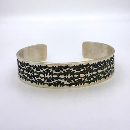Stamped Sterling Silver Cuff Bracelet By Sunshine Reeves 5"