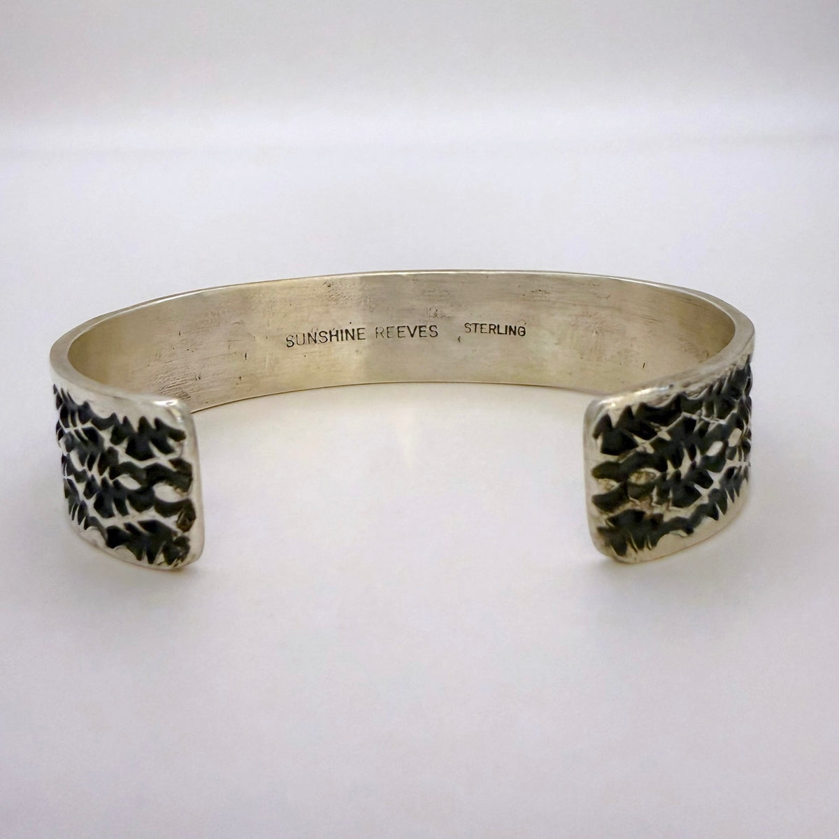 Stamped Sterling Silver Cuff Bracelet By Sunshine Reeves 5"