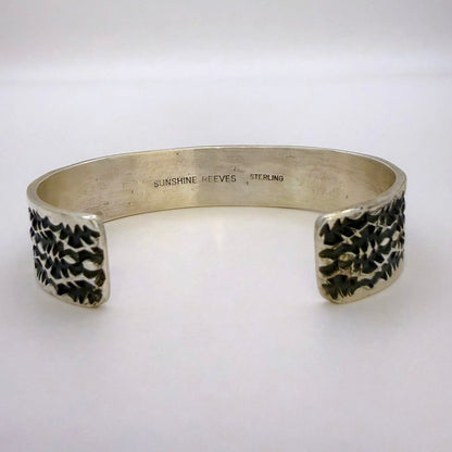 Stamped Sterling Silver Cuff Bracelet By Sunshine Reeves 5"