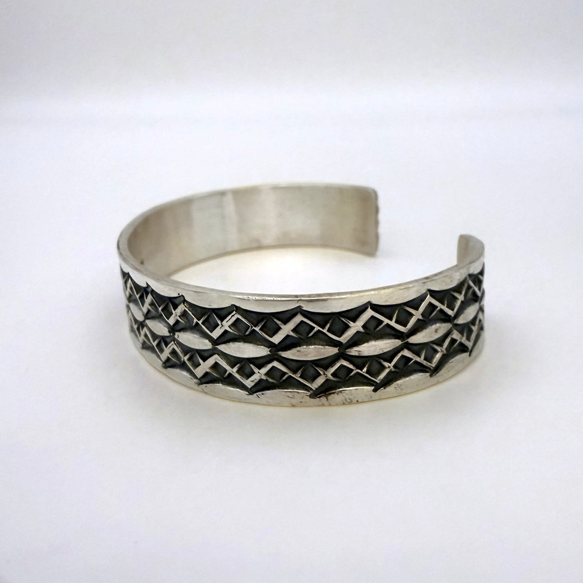 Stamped Sterling Silver Cuff Bracelet By Sunshine Reeves 5.5"