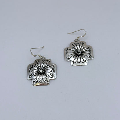 Stamped Concho Dangle Earrings