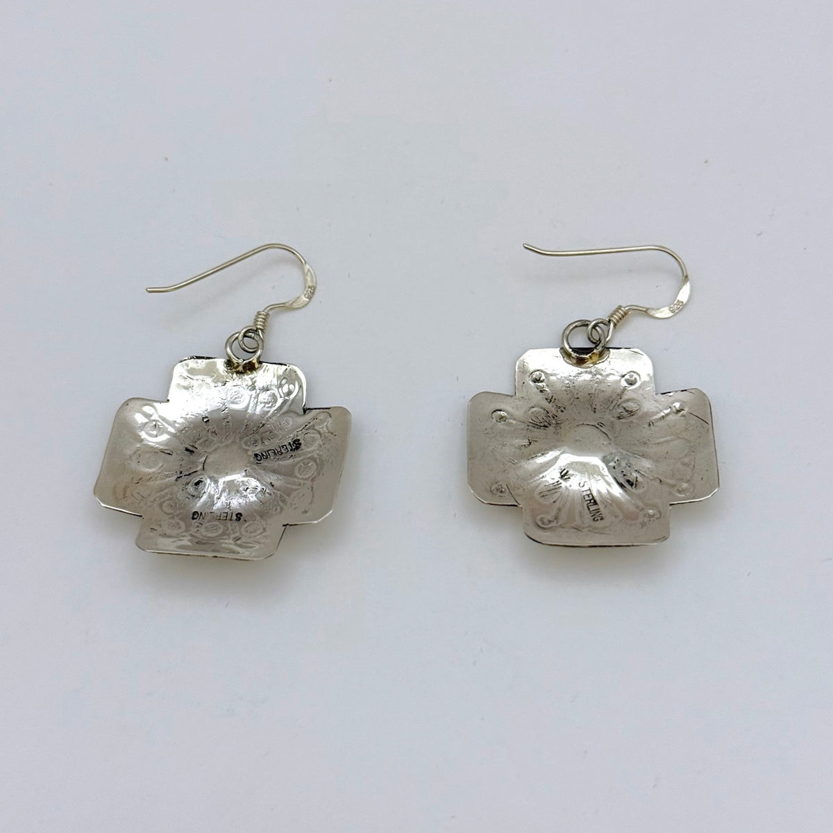 Stamped Concho Dangle Earrings