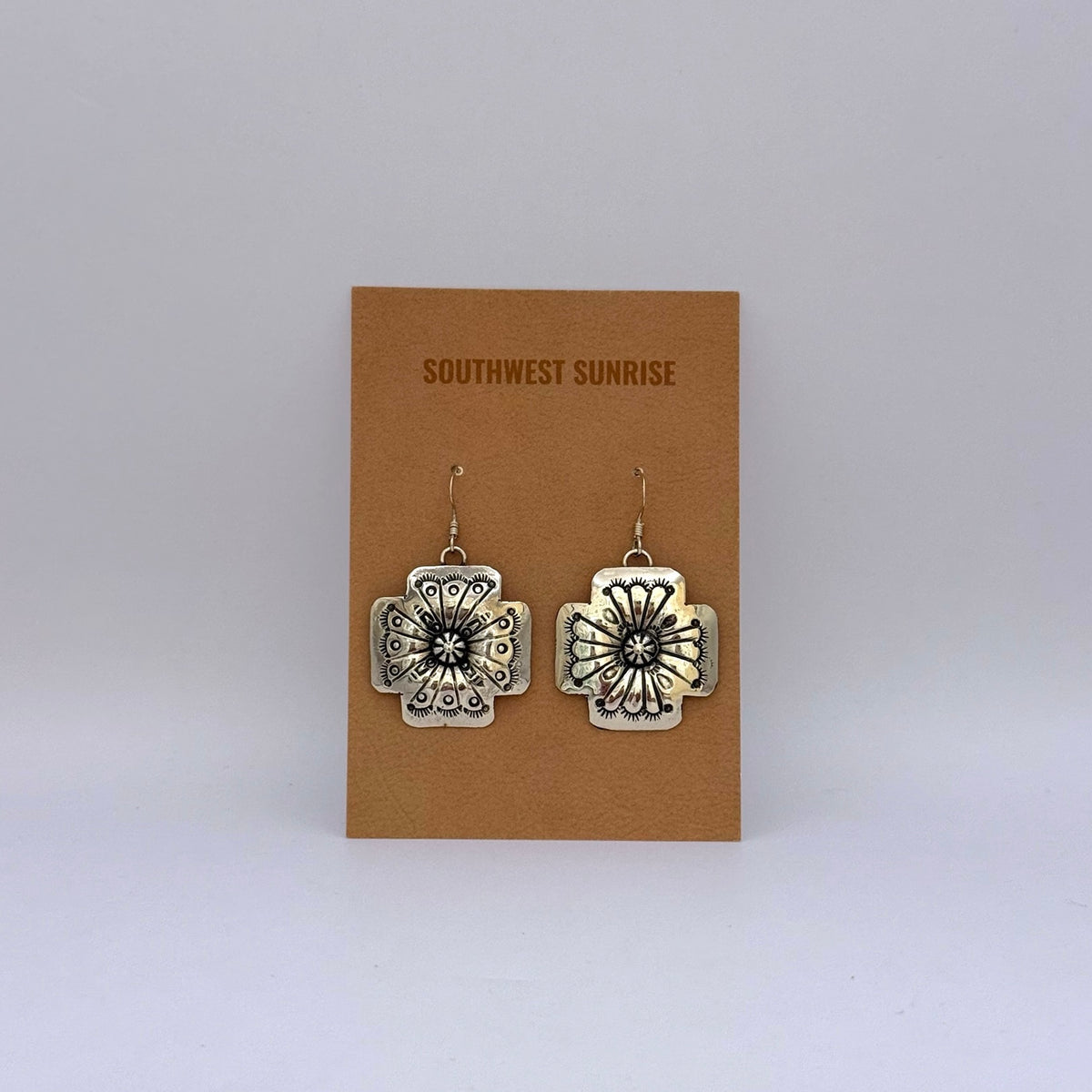 Stamped Concho Dangle Earrings