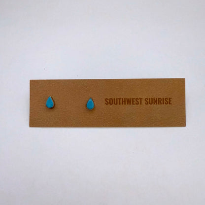 Turquoise Teardrop Stud Earrings