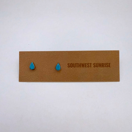 Turquoise Teardrop Stud Earrings