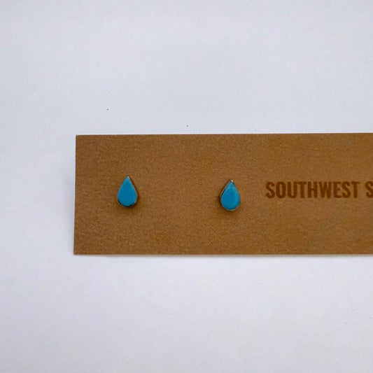 Turquoise Teardrop Stud Earrings