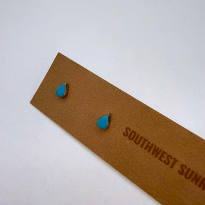 Turquoise Teardrop Stud Earrings