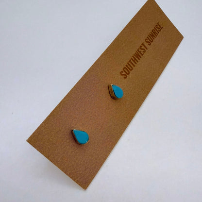 Turquoise Teardrop Stud Earrings