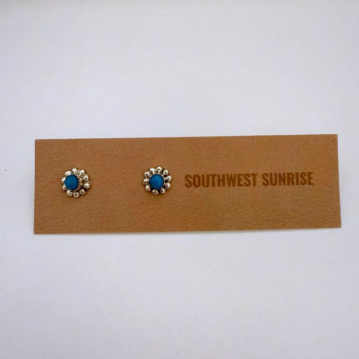 Turquoise Flower Stud Earrings A