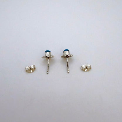 Turquoise Flower Stud Earrings A
