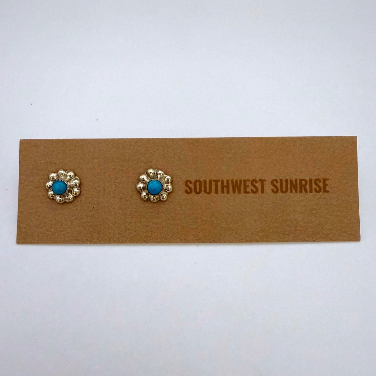 Turquoise Flower Stud Earrings B