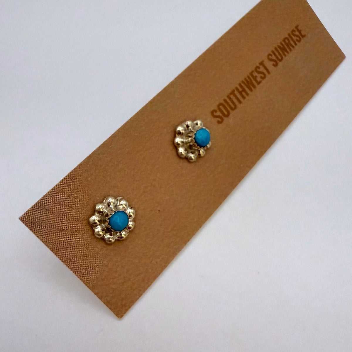 Turquoise Flower Stud Earrings B