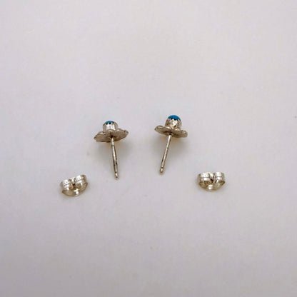 Turquoise Flower Stud Earrings B
