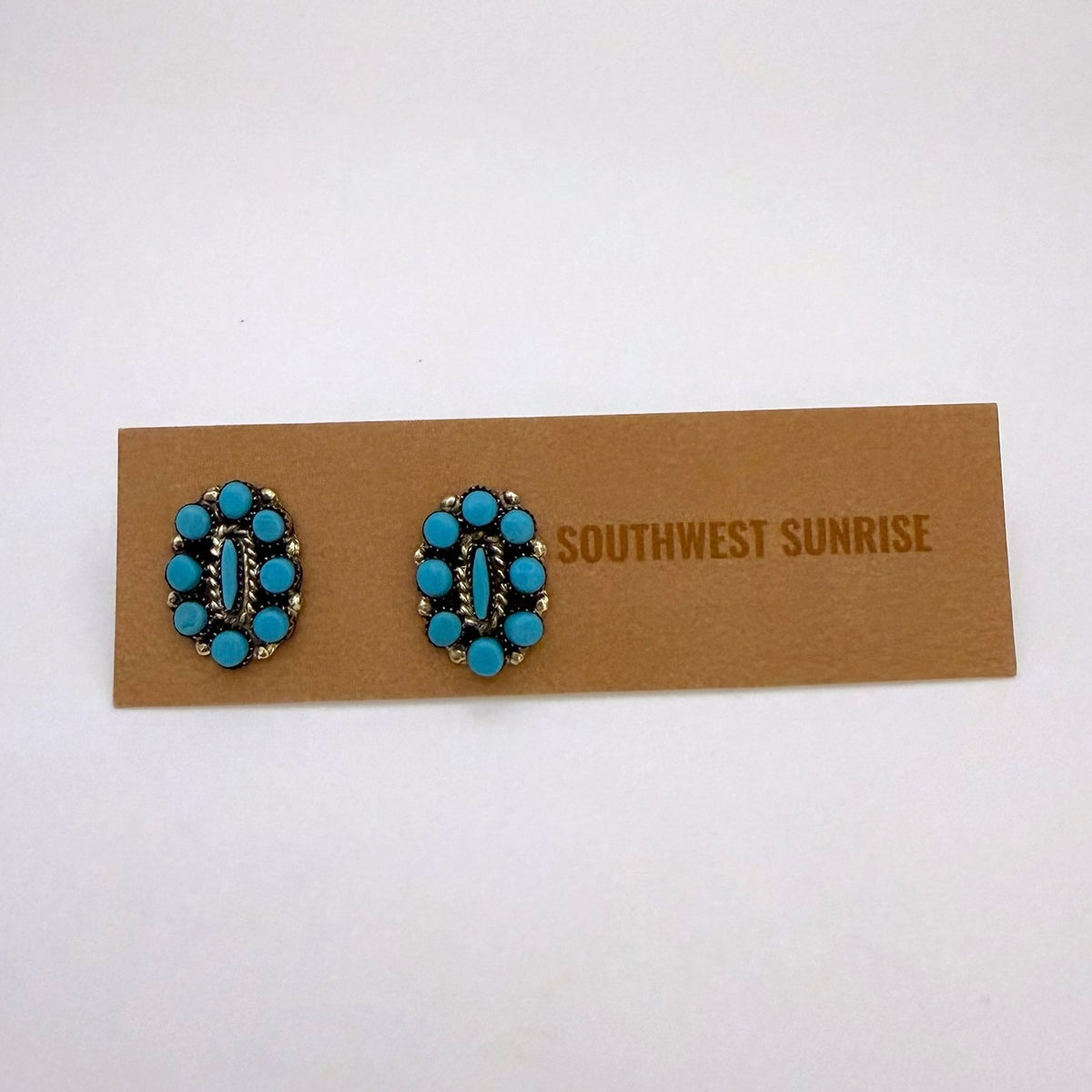 Small Sleeping Beauty Turquoise Cluster Stud Earrings