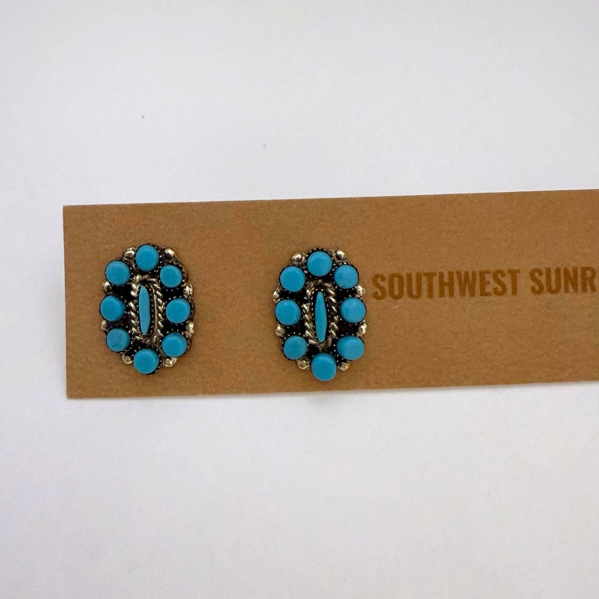 Small Sleeping Beauty Turquoise Cluster Stud Earrings