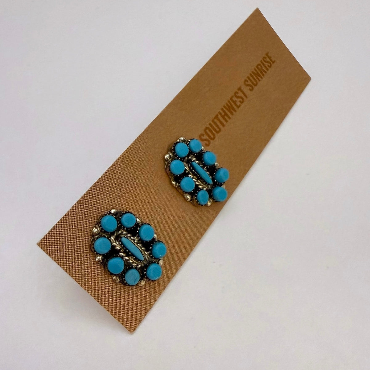 Small Sleeping Beauty Turquoise Cluster Stud Earrings