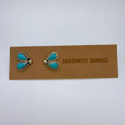 Sleeping Beauty Turquoise Double Teardrop Stud Earrings