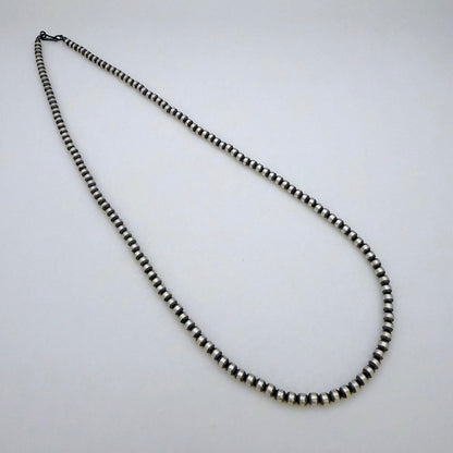 Round Navajo Pearls Necklace 4mm - 24"