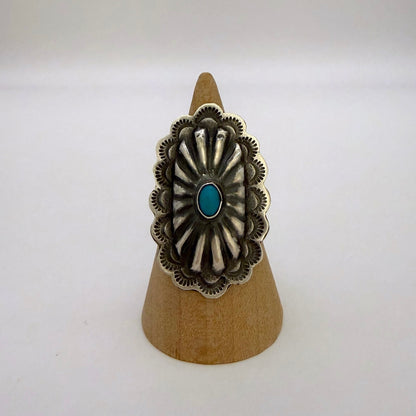 Turquoise Concho Ring Size 7.5