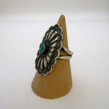 Turquoise Concho Ring Size 7.5