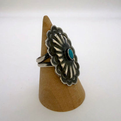 Turquoise Concho Ring Size 7.5