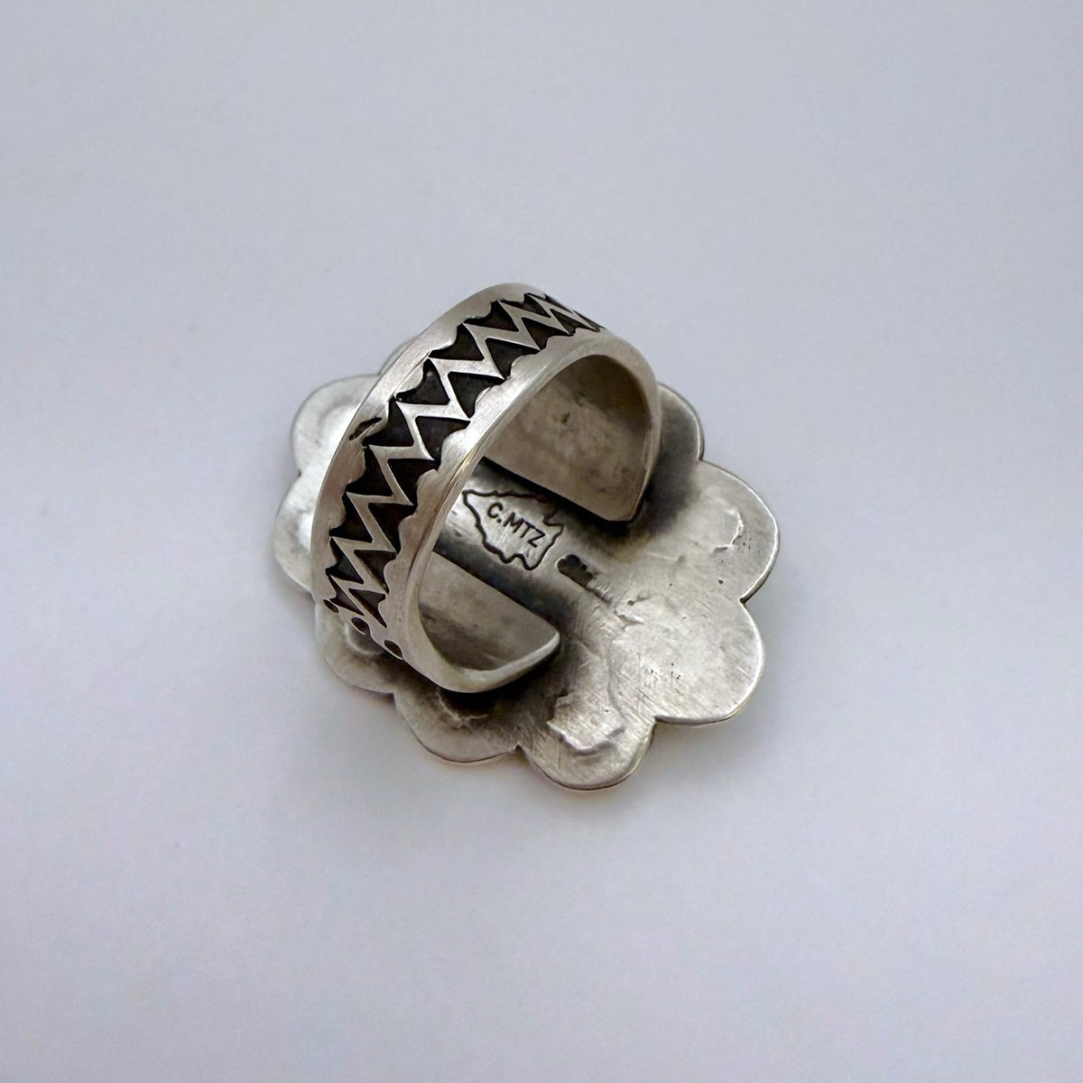 Sterling Silver Floral Ring by Calvin Martinez – Size 8.5