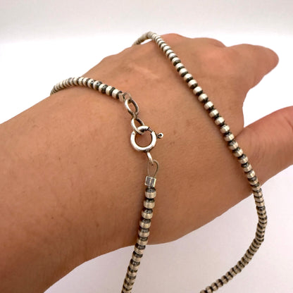 Round Navajo Pearls Necklace 3mm - 18"
