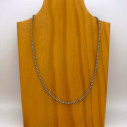 Round Navajo Pearls Necklace 3mm - 22"